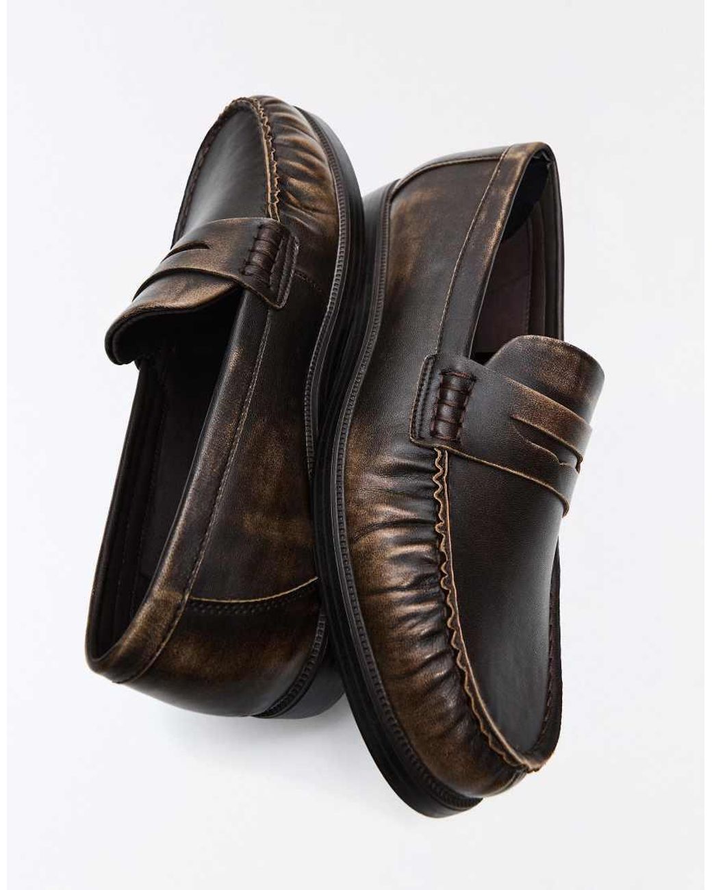 Bershka Blue Brushed Loafers for men