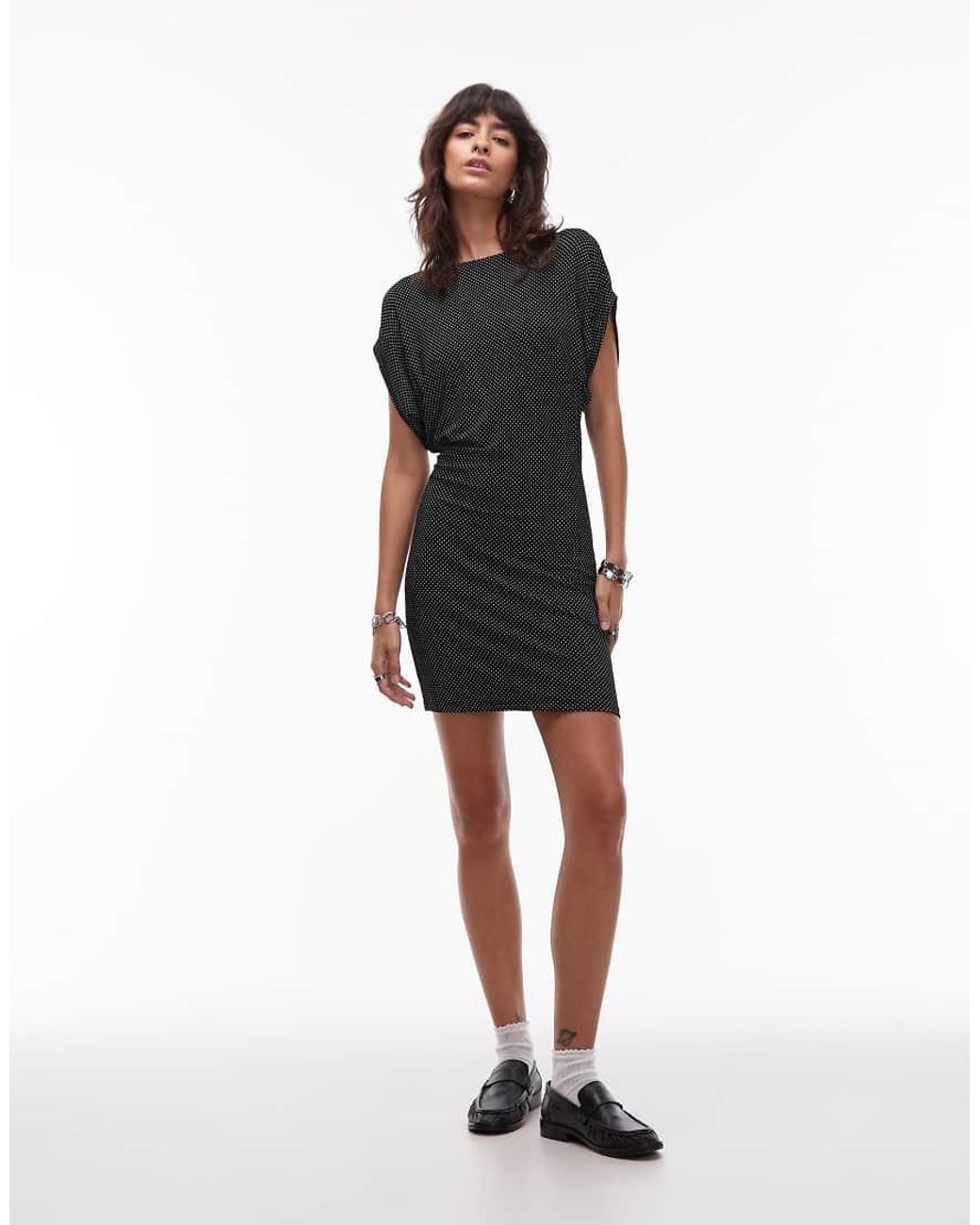 ASOS Black Spot Batwing Mini Dress