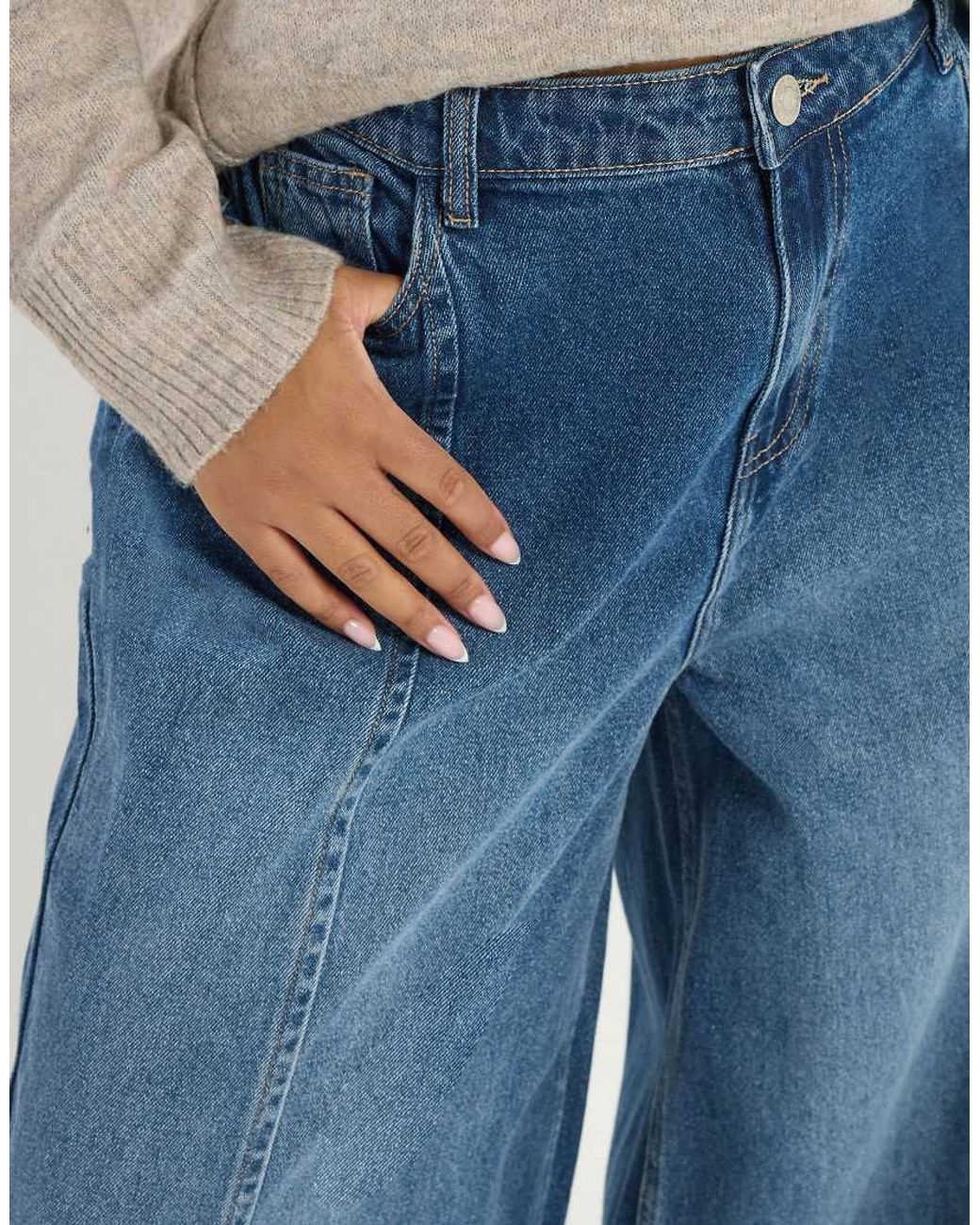Yours Clothing Blue Palazzo Wide Leg Jeans