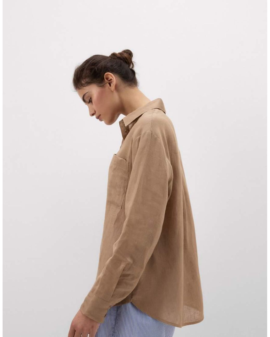 Intimissimi Natural The Pure Linen Plain-Weave Linen Shirt