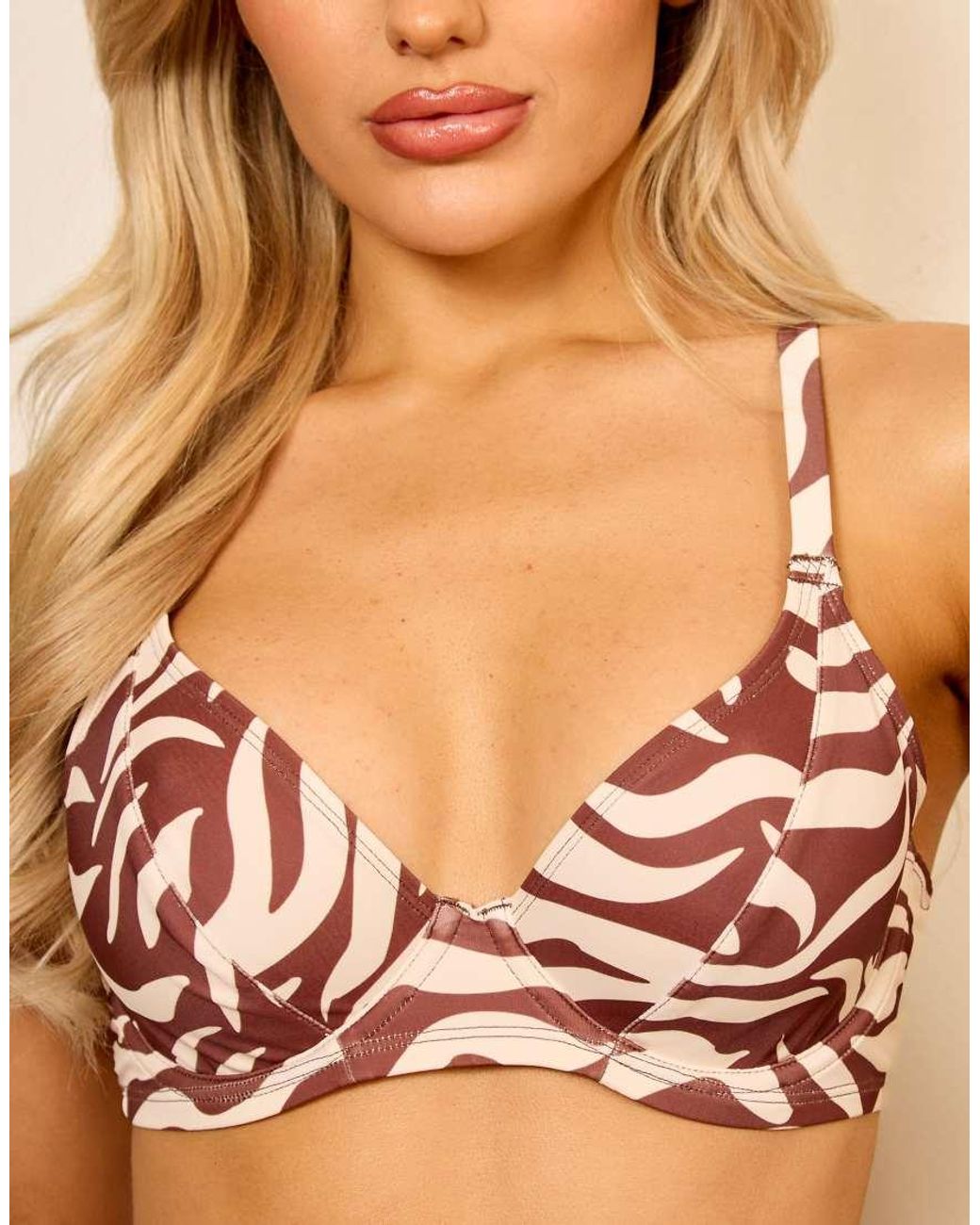 Wolf & Whistle Brown X Isabella Whittingham Underwire Bikini Top