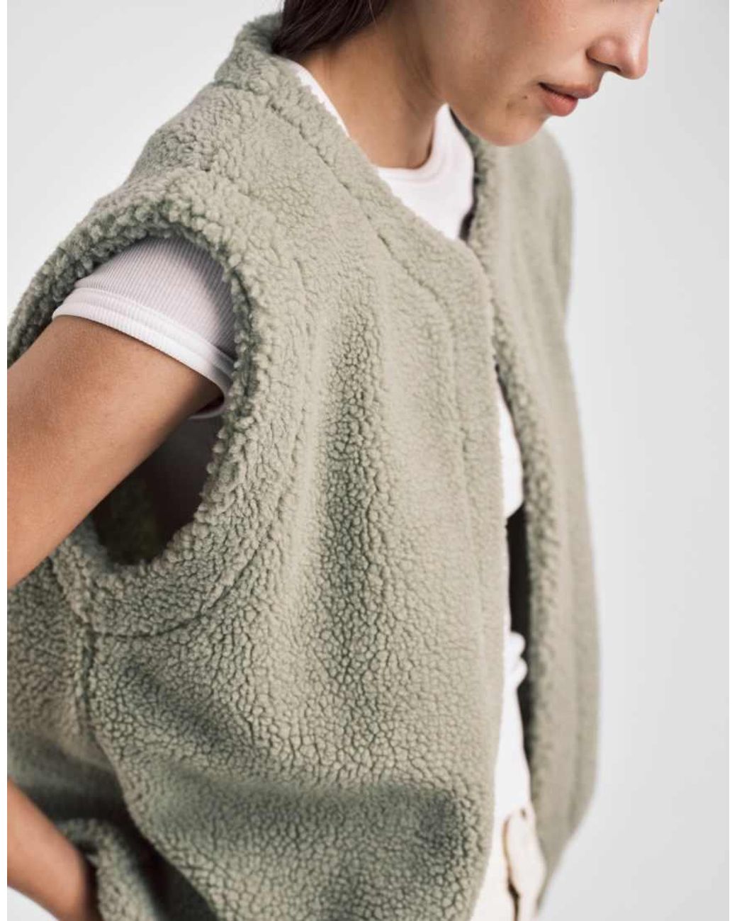 ASOS Gray Borg Fleece Gilet