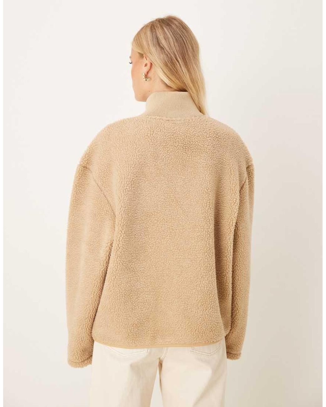 Giacca Tono Su Tono Con Zip di ASOS in Natural