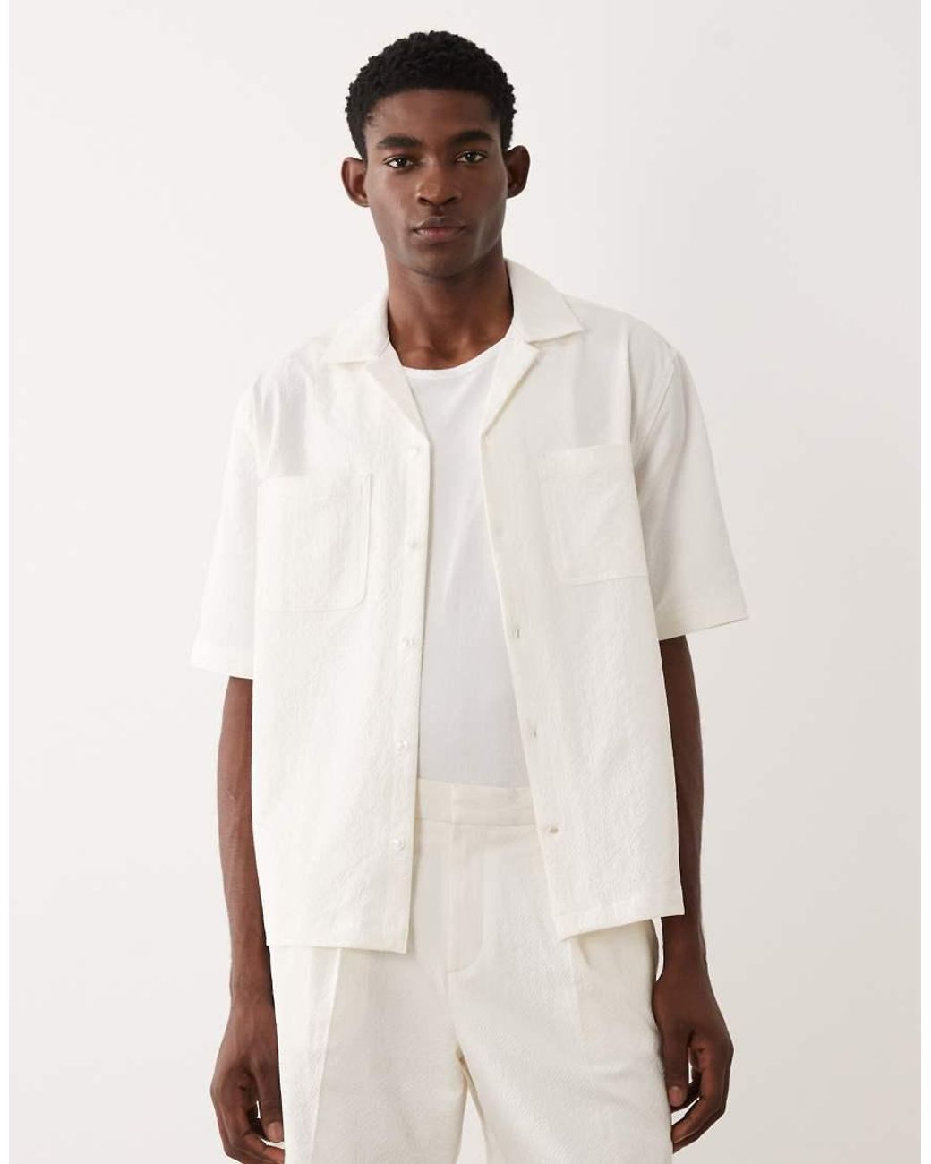 ASOS Natural Relaxed Dress Shirt for men