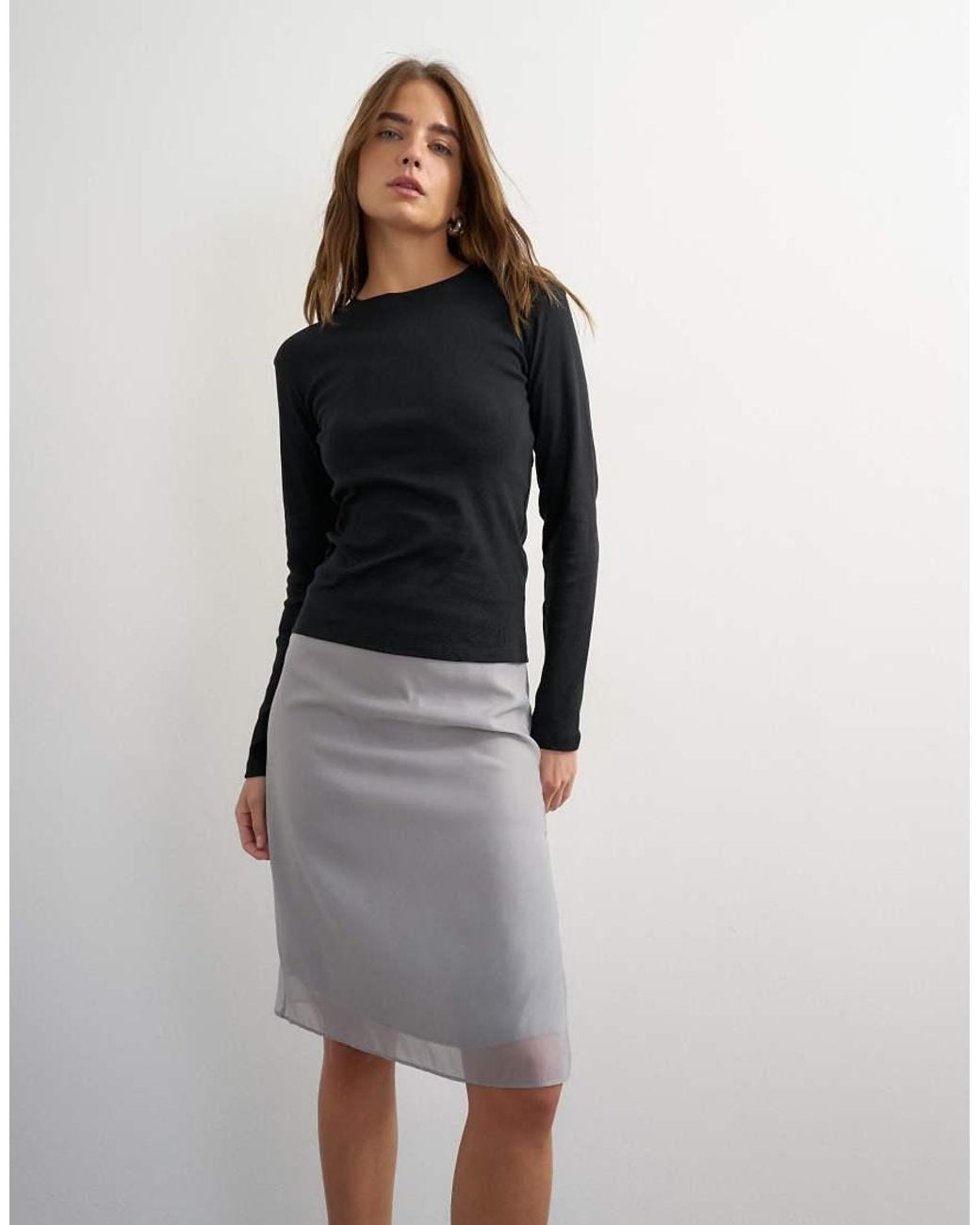 TOPSHOP Black Long Sleeve Everyday Tee