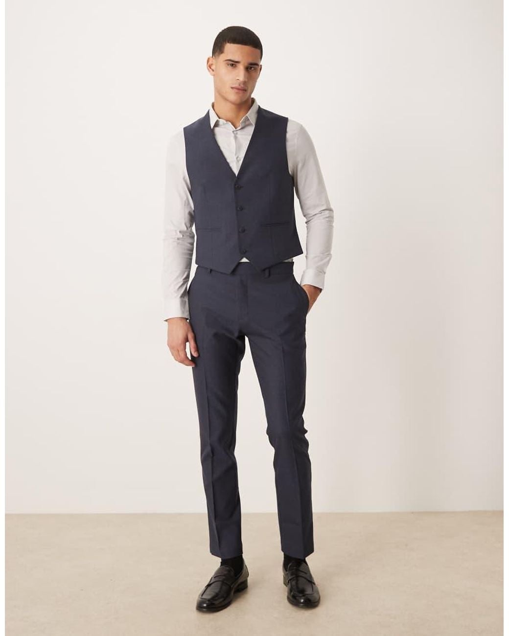 ASOS Blue Asos Deisgn Slim Suit Waistcoat for men