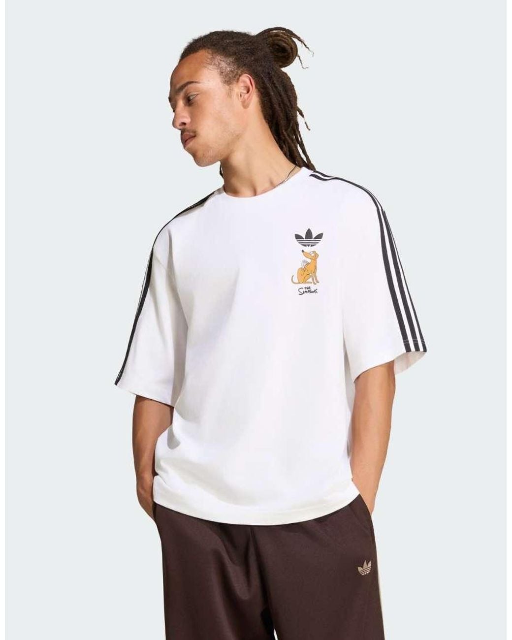 Adidas Originals White Adidas Disney Little Santas Helper Graphic Oversized T-shirt for men