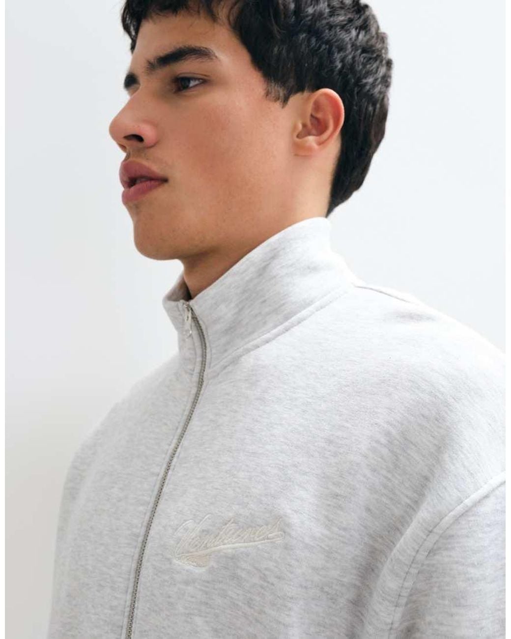 ASOS Gray Oversized Track Jacket W/ Embro & Cinched Hem for men