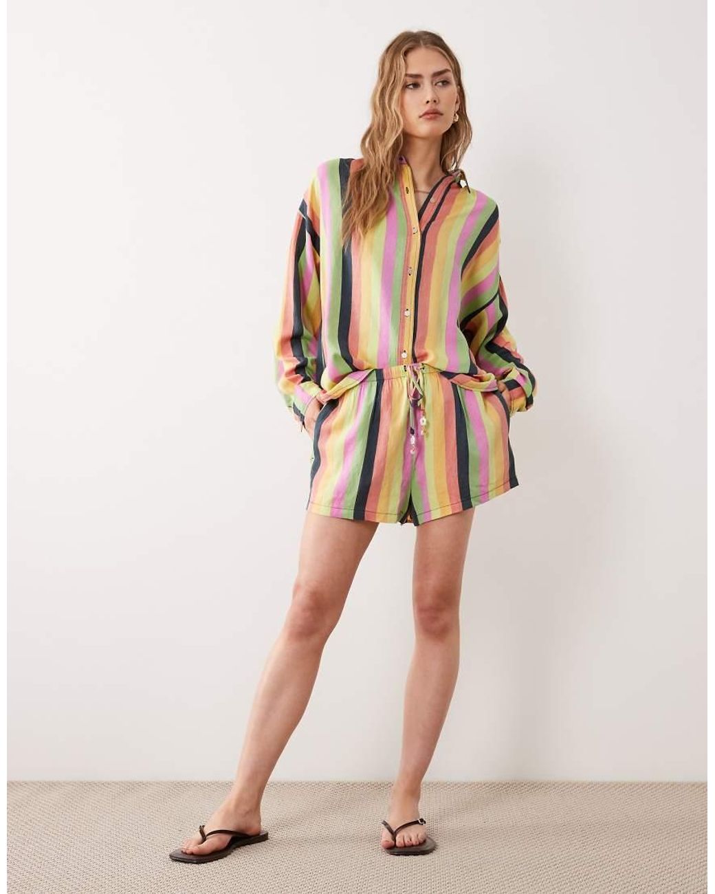 Rip Curl Natural Rip Curl X Farm Rio Stripe Beach Short