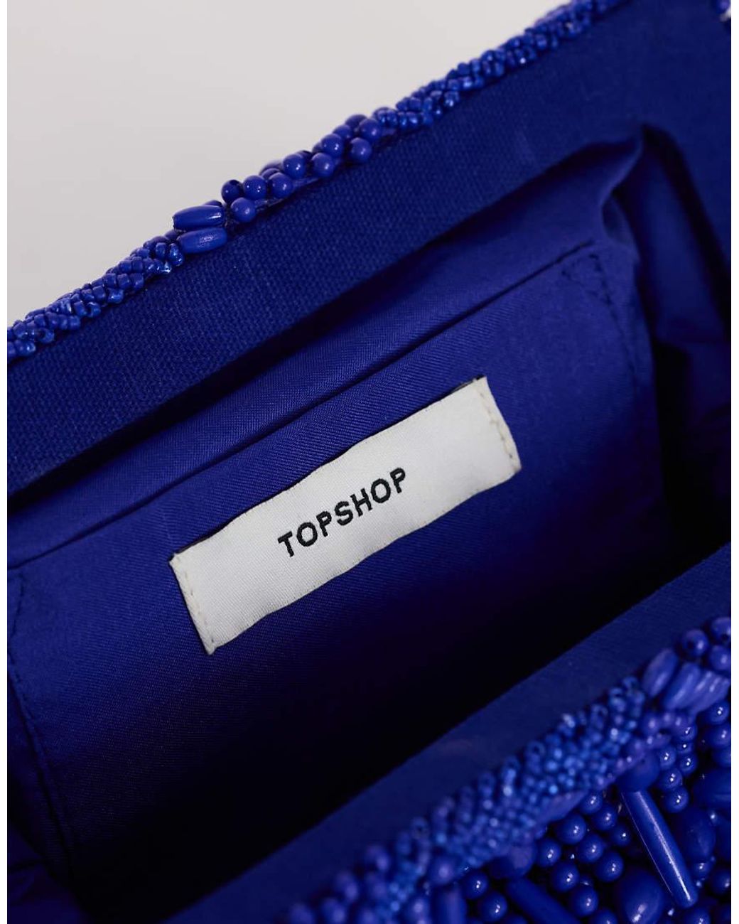 TOPSHOP White Garison Small Bead And Embellished Clutch