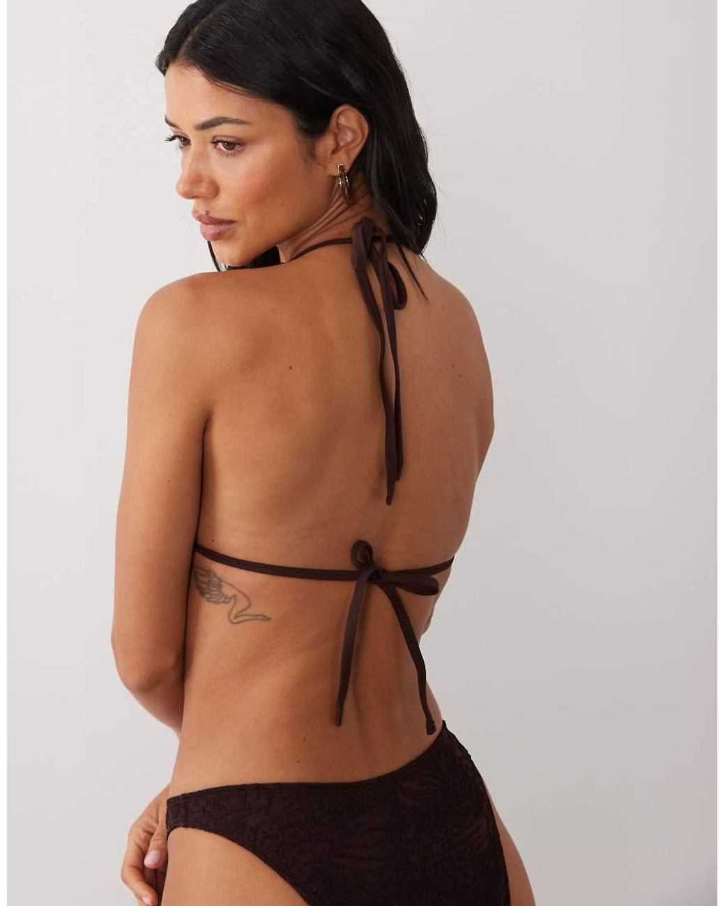 ASOS Black Fuller Bust Cassi Seychelles High Apex Triangle Bikini Top
