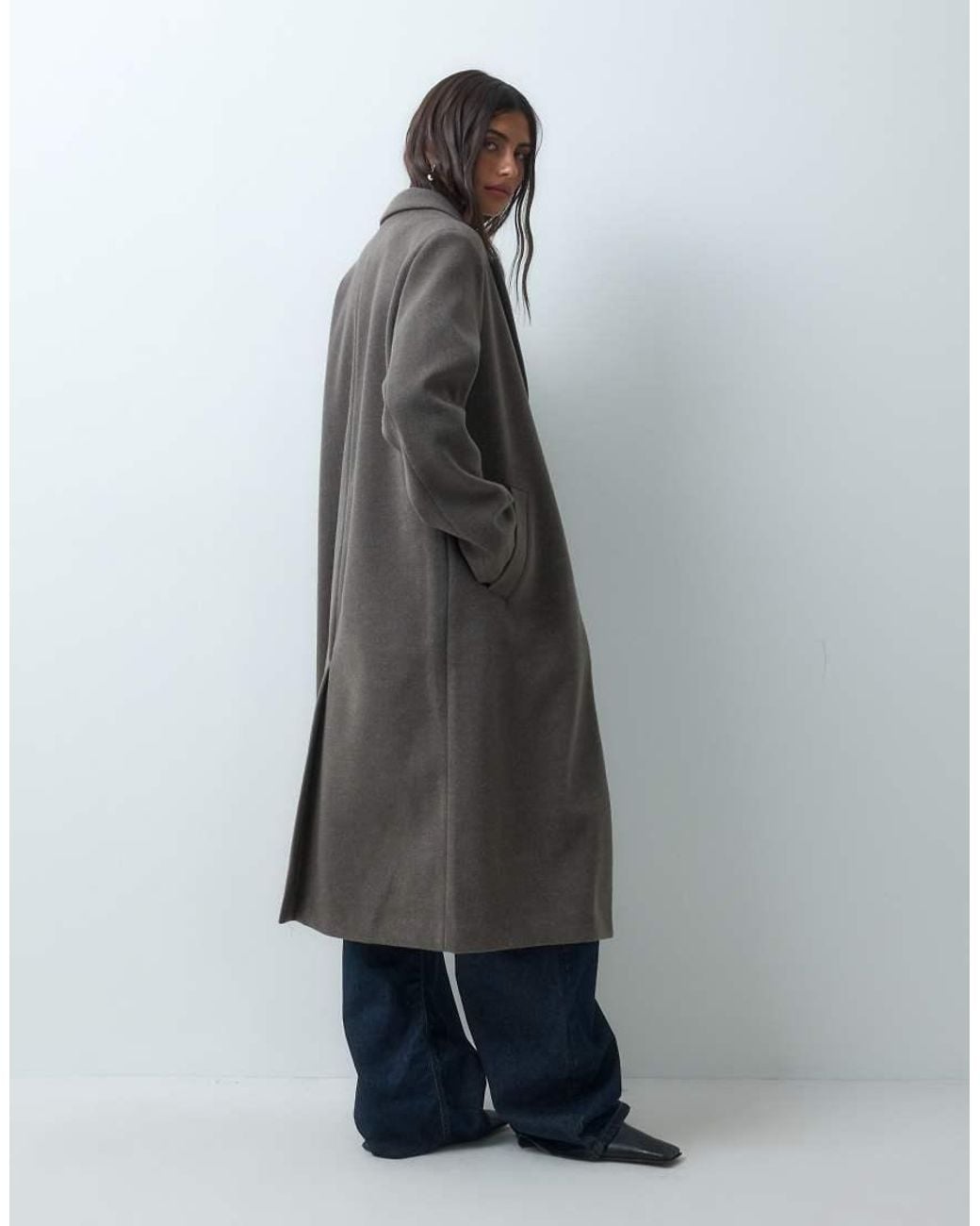 ASOS Gray Single Breasted Throw-on Overcoat