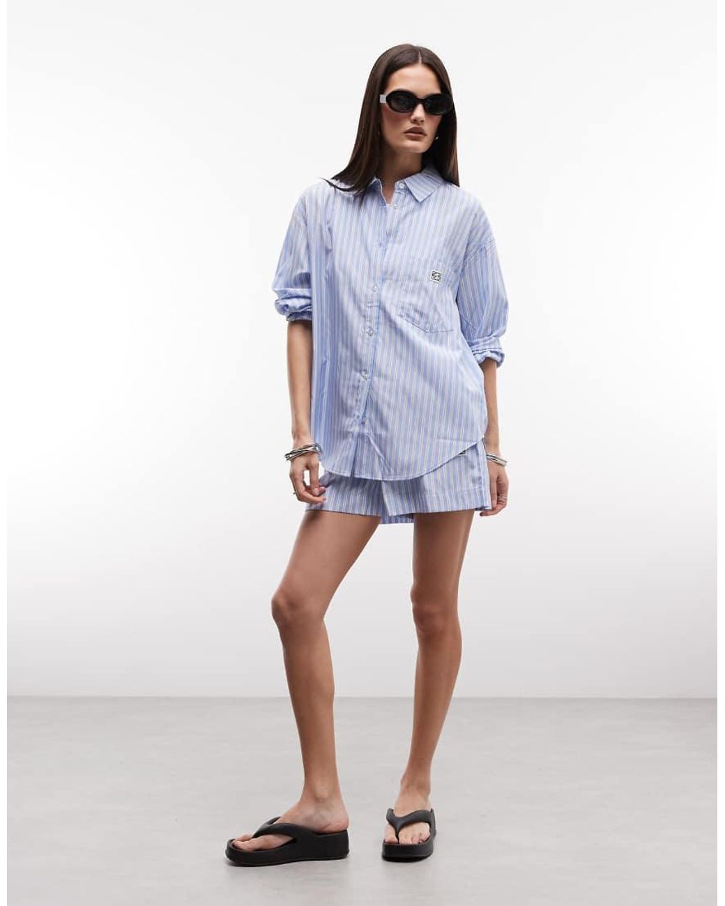 Noisy May Blue Oversized Shirt