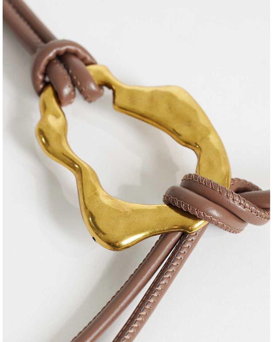 ASOS Natural Waist And Hip Hammered Loop Through Belt
