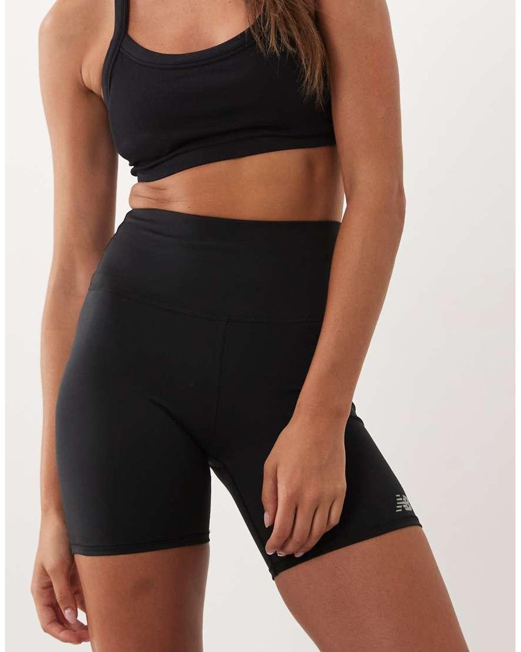 New Balance Black High Rise 6 Inch Legging Shorts