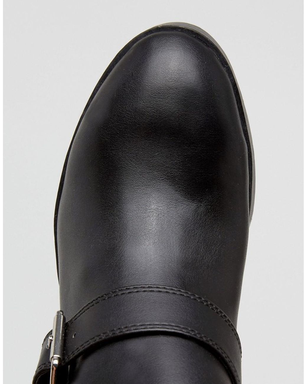 Pull\u0026Bear Cutout Buckle Boot in Black 