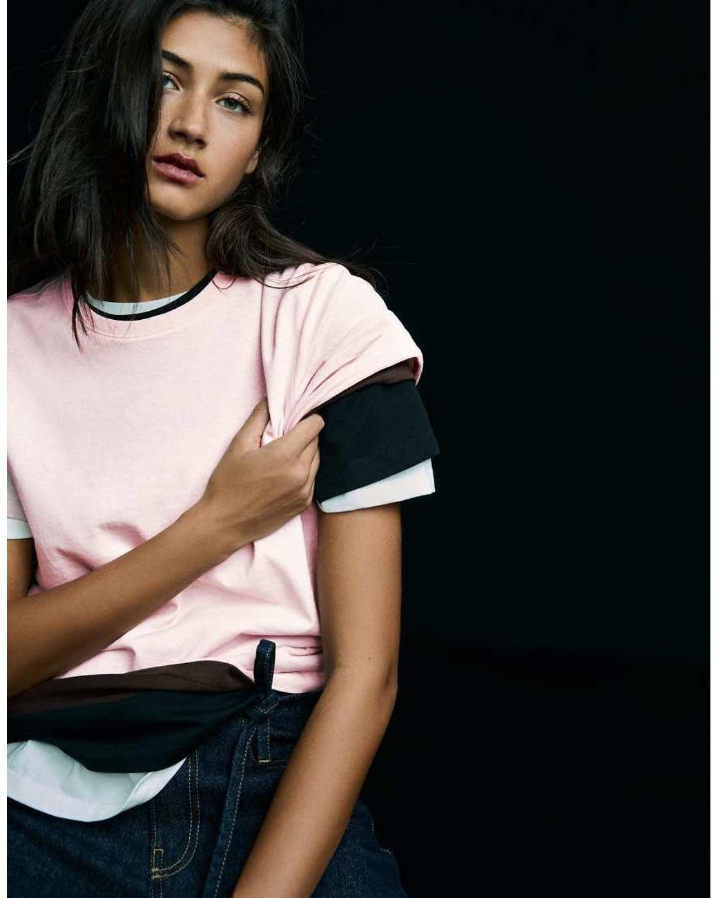 Bershka Black Basic Short Sleeve T-shirt