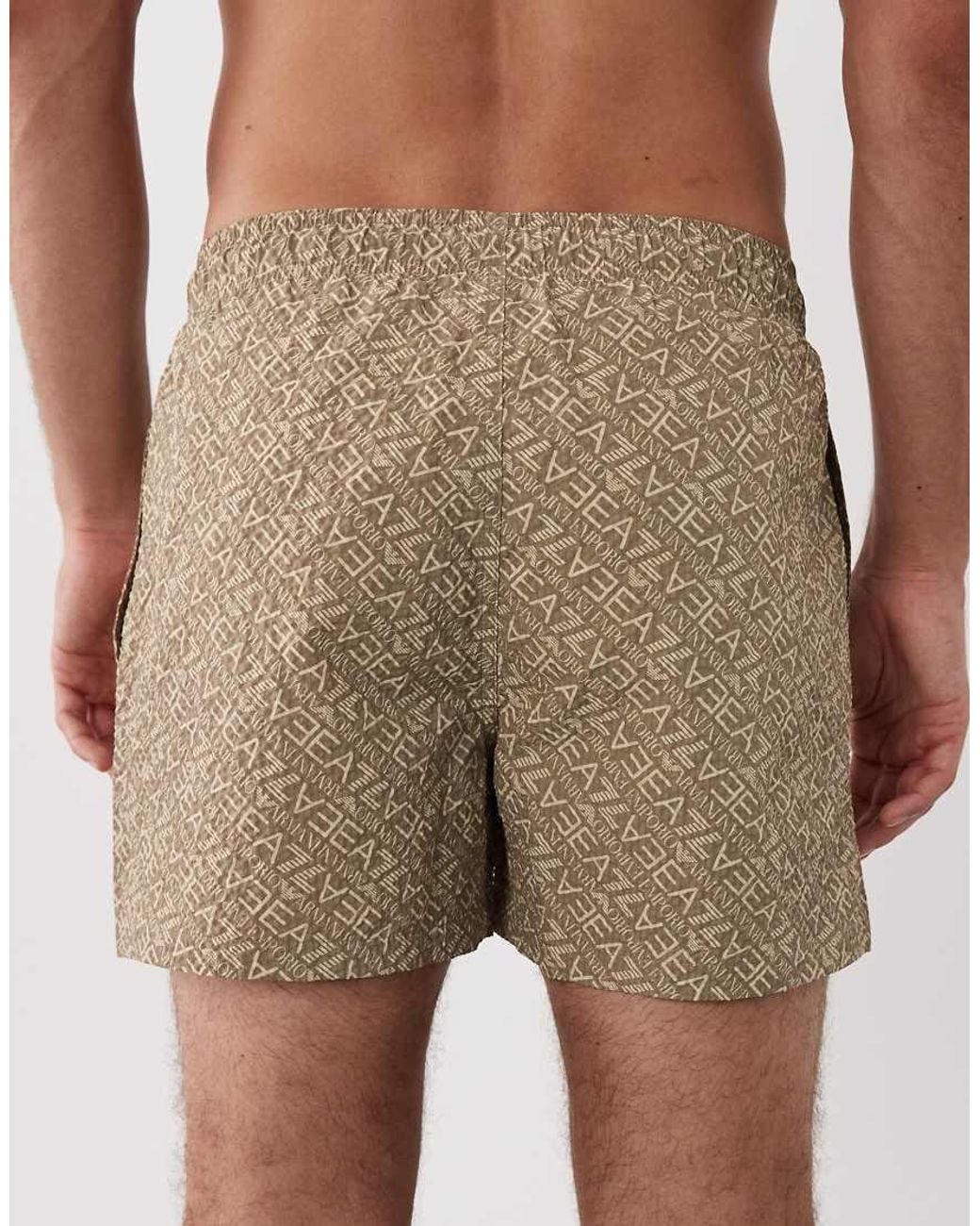 EA7 Natural Armani Logo Swim Shorts for men