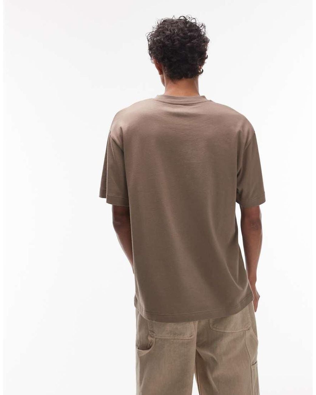 Topman Brown Relaxed Fit T-shirt for men