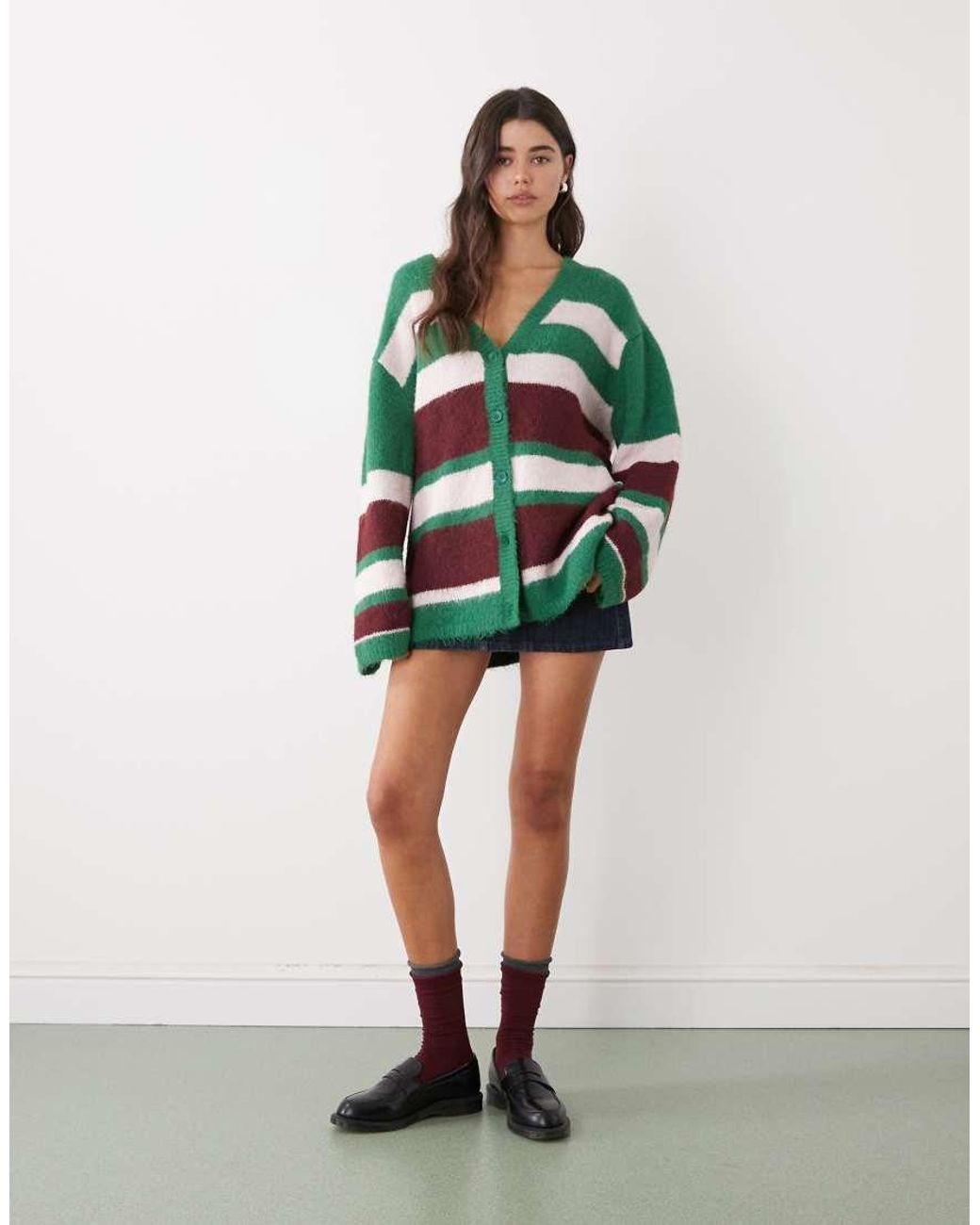 Monki Green Oversized Cardigan