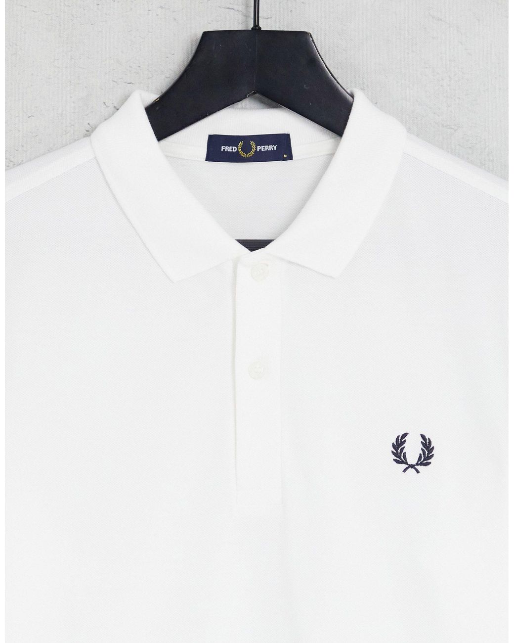 Fred Perry Plain Polo Shirt in White 