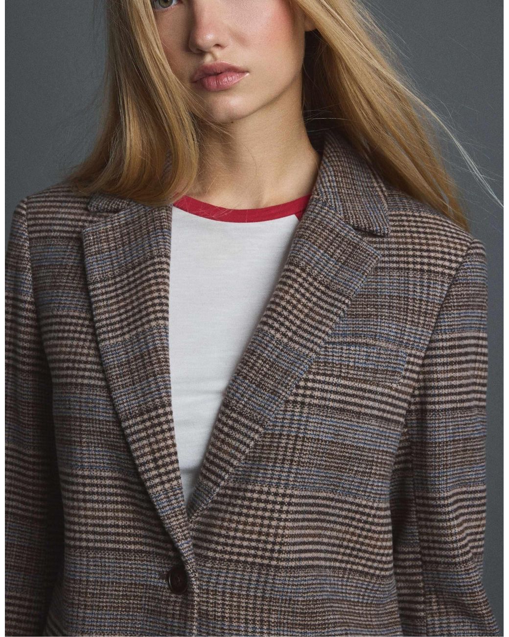 Stradivarius Blue Basic blazer aus wollmix