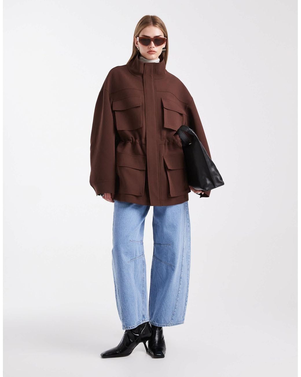 ASOS Brown Tailored Military Patch Pocket Jacket
