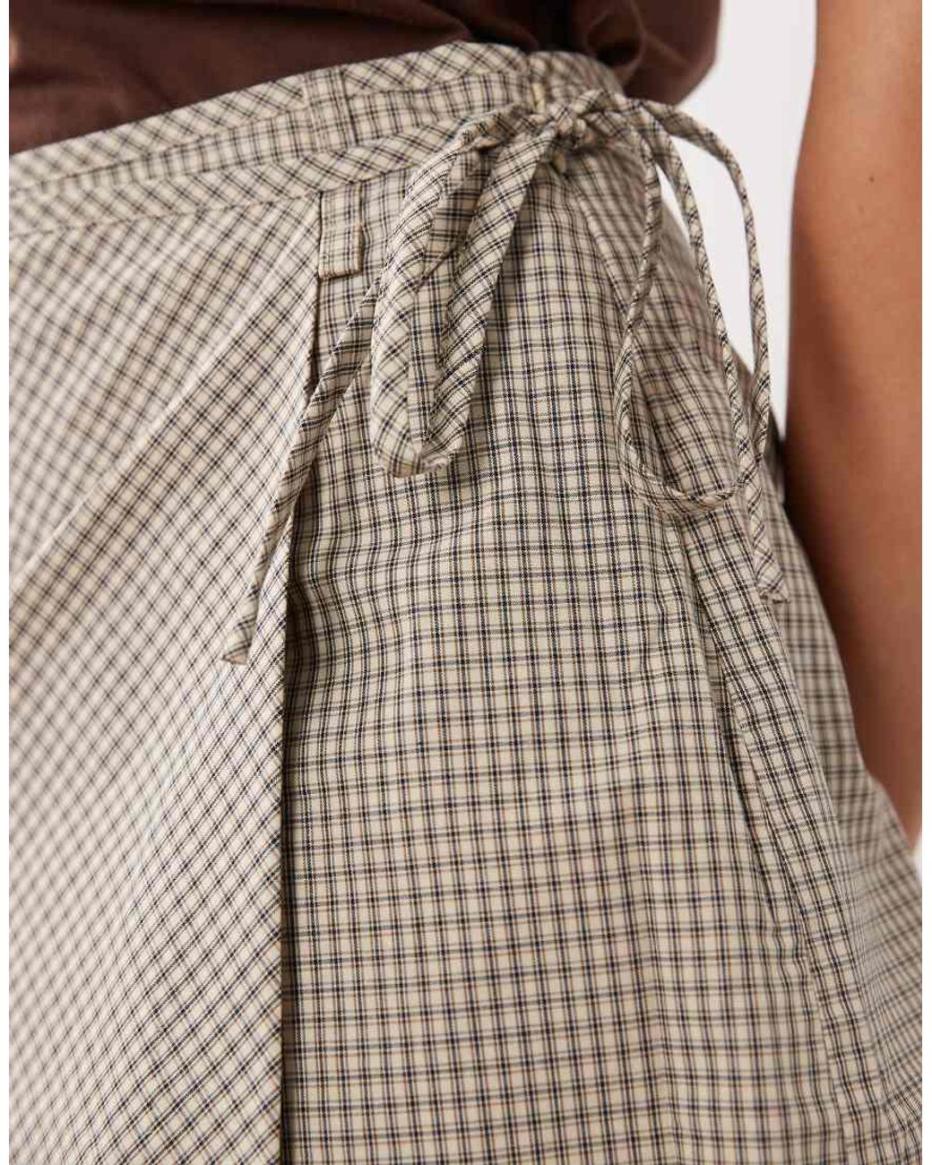 Mango Brown Tie Waist Mini Skort