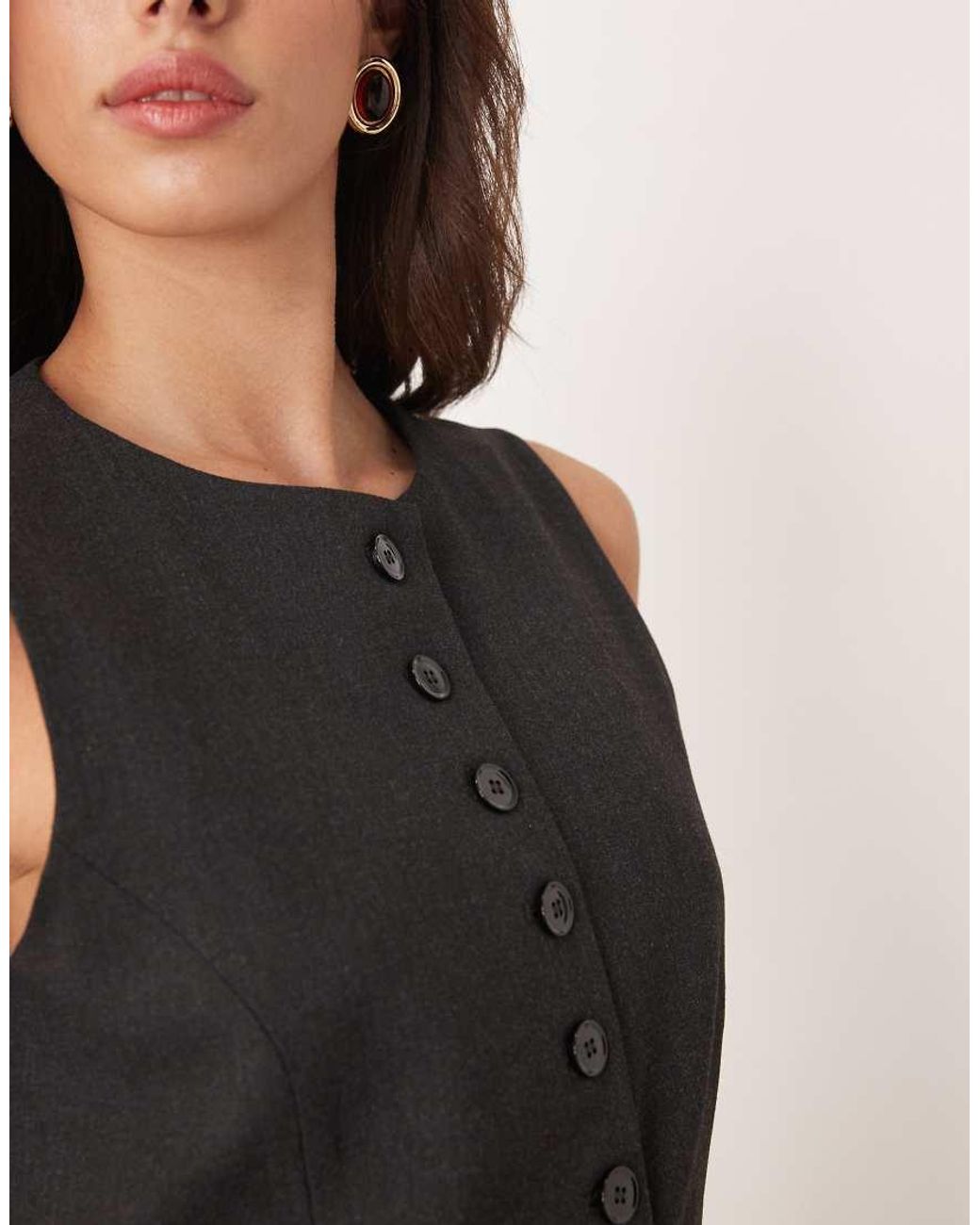 Mango Black Daisy Tailored 3 Piece Set Vest