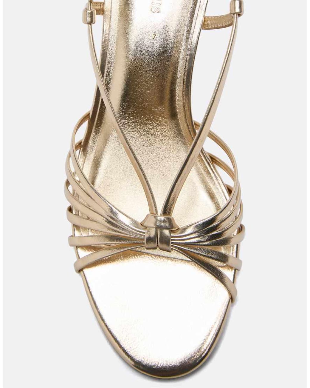 Stradivarius Metallic Multi-strap Kitten Heel Sandals