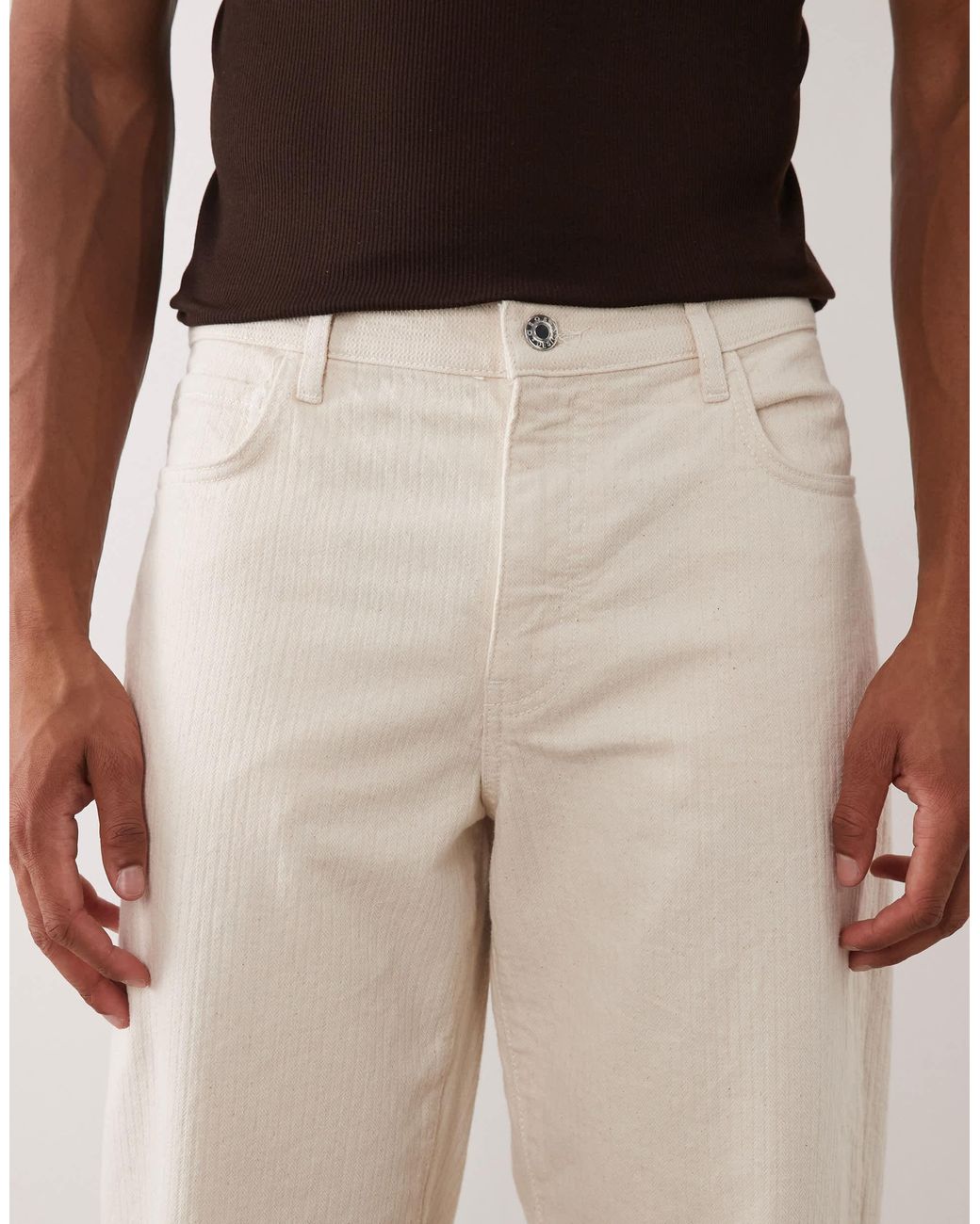 ASOS Natural Straight Trouser for men