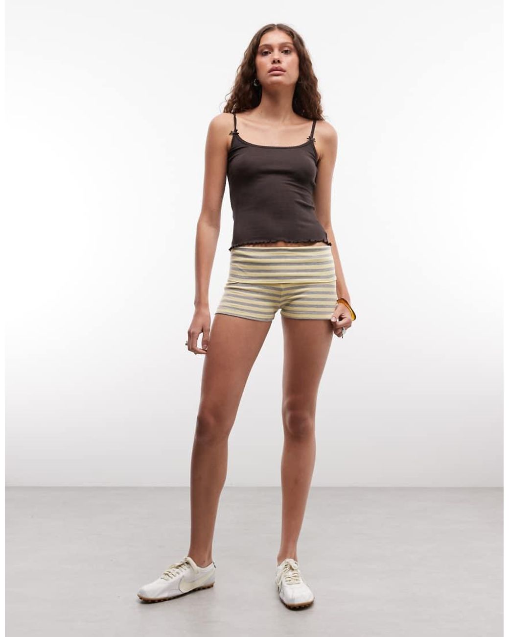 Monki Brown Wide Rib Singlet