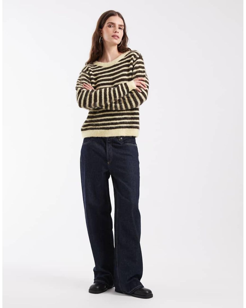Object Multicolor Hairy Textured Knit Jumper