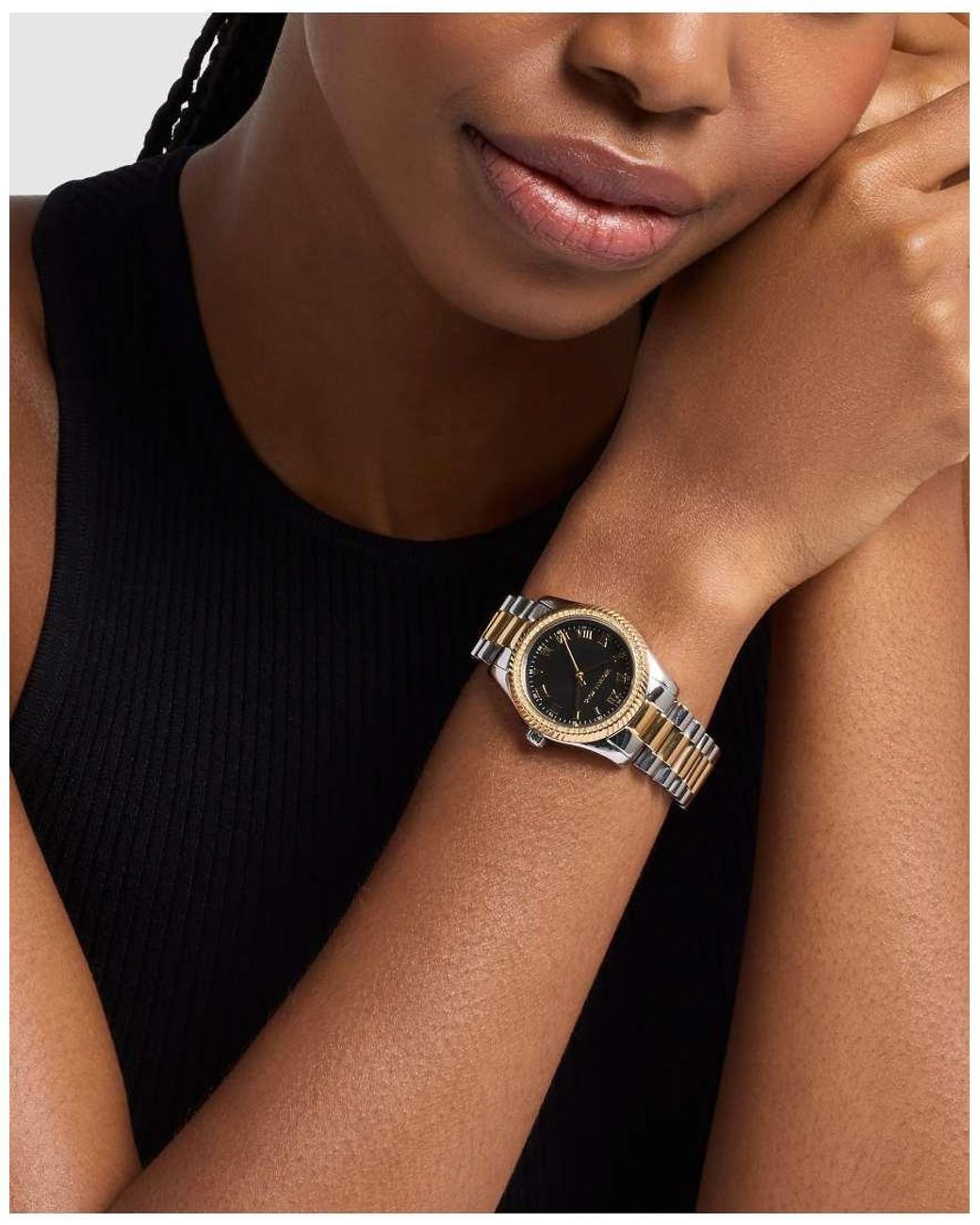 Michael Kors Metallic Lexington Three-Hand Two-Tone Stainless Steel Watch