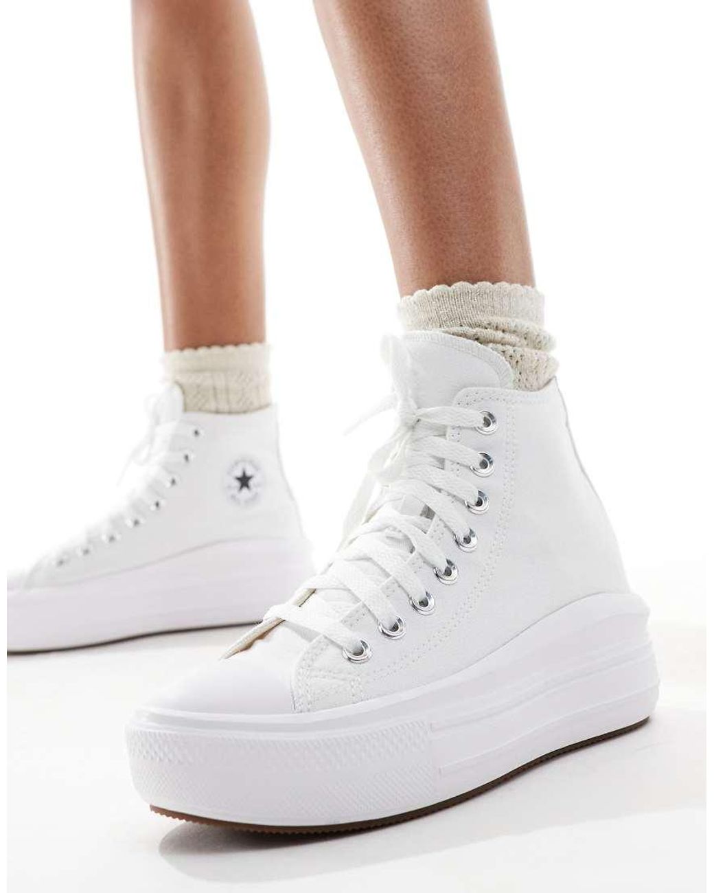 Converse White Chuck Taylor All Star Move Hi Sneakers