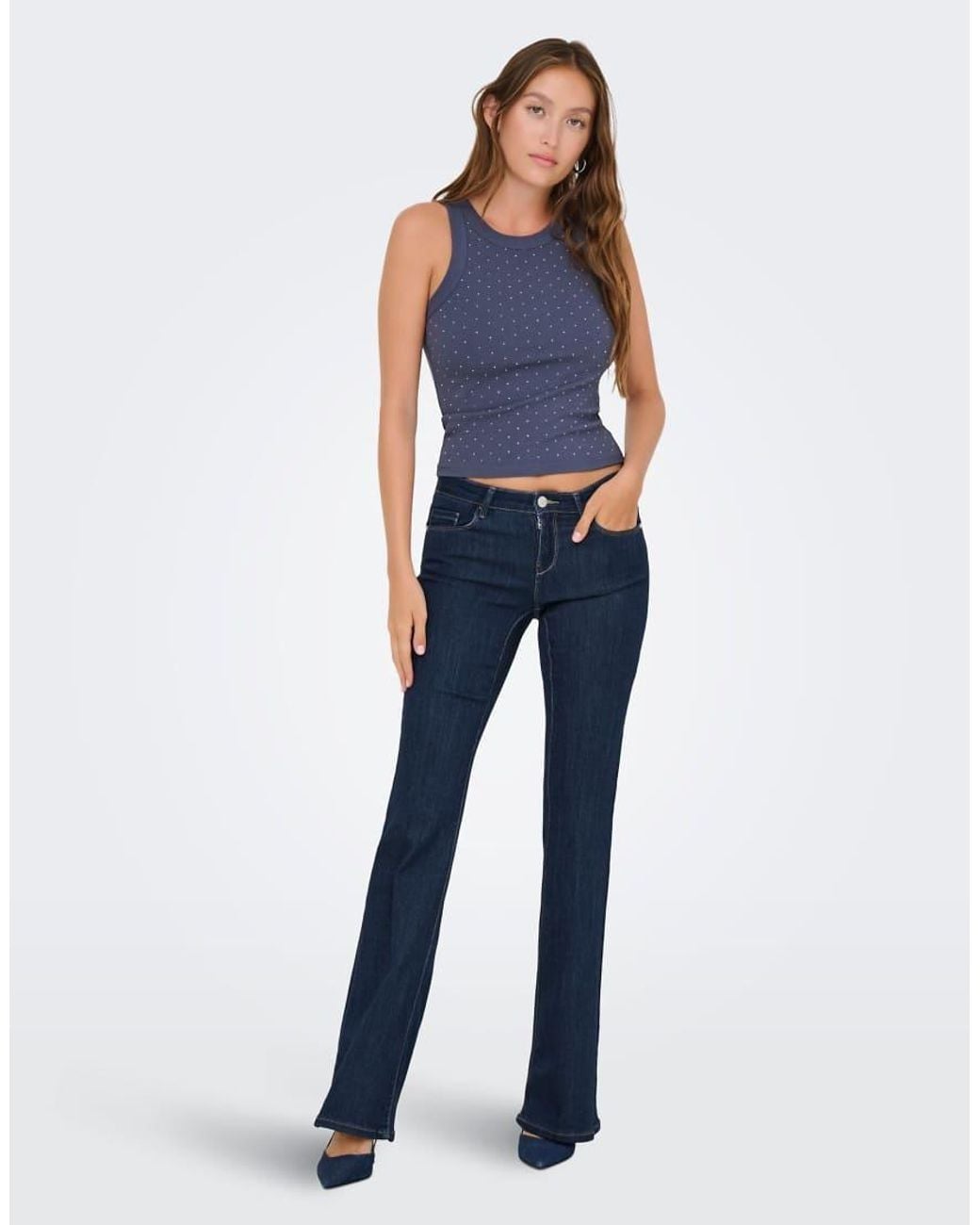 ONLY Blue Retro Flared Fit Jeans