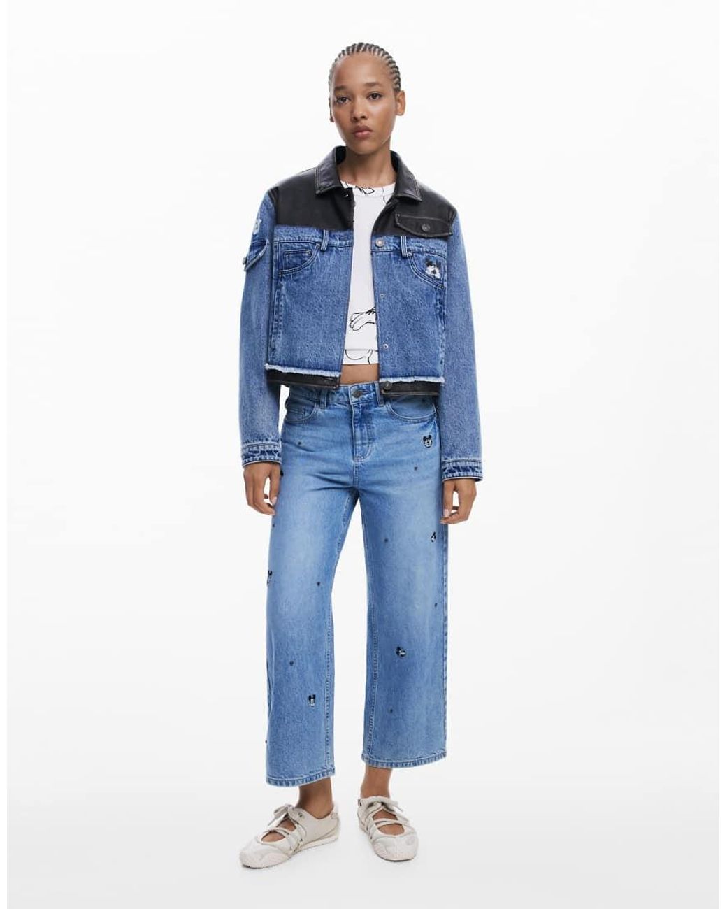 Desigual Blue Mickey Culotte Jeans