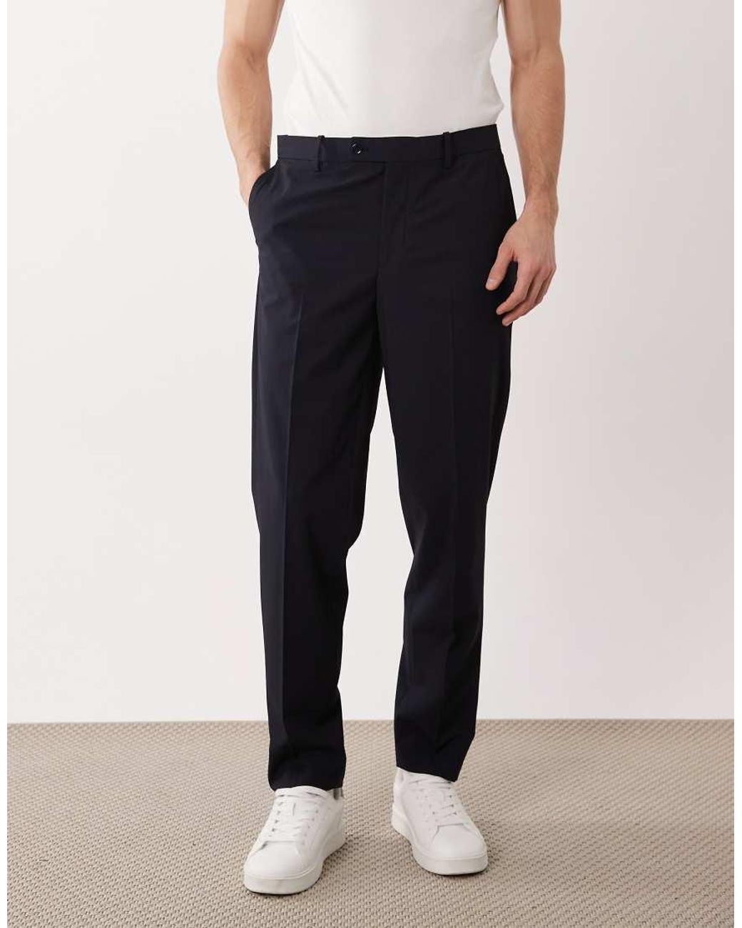 Mango Blue London Regular Fit Suit Trouser Co-ord for men