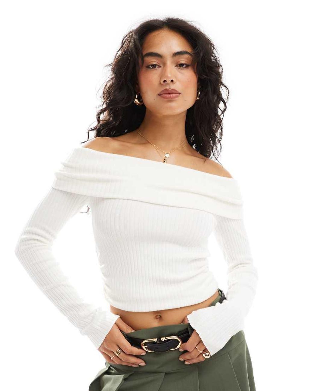 asos white bardot top