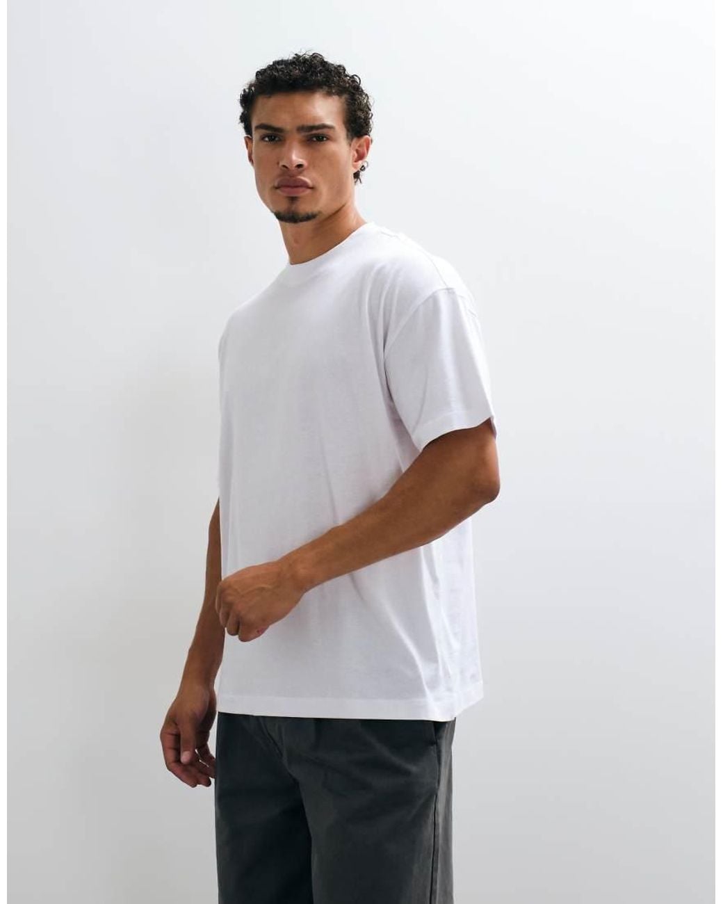 Collusion White Colluison Oversized Short Sleeve T-shirt for men