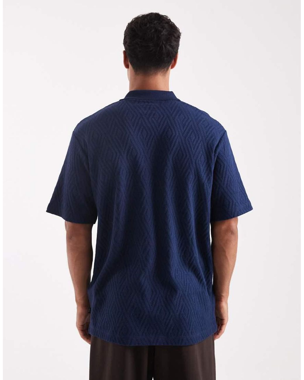 Jack & Jones Blue Premium Short Sleeve Knitted Polo for men