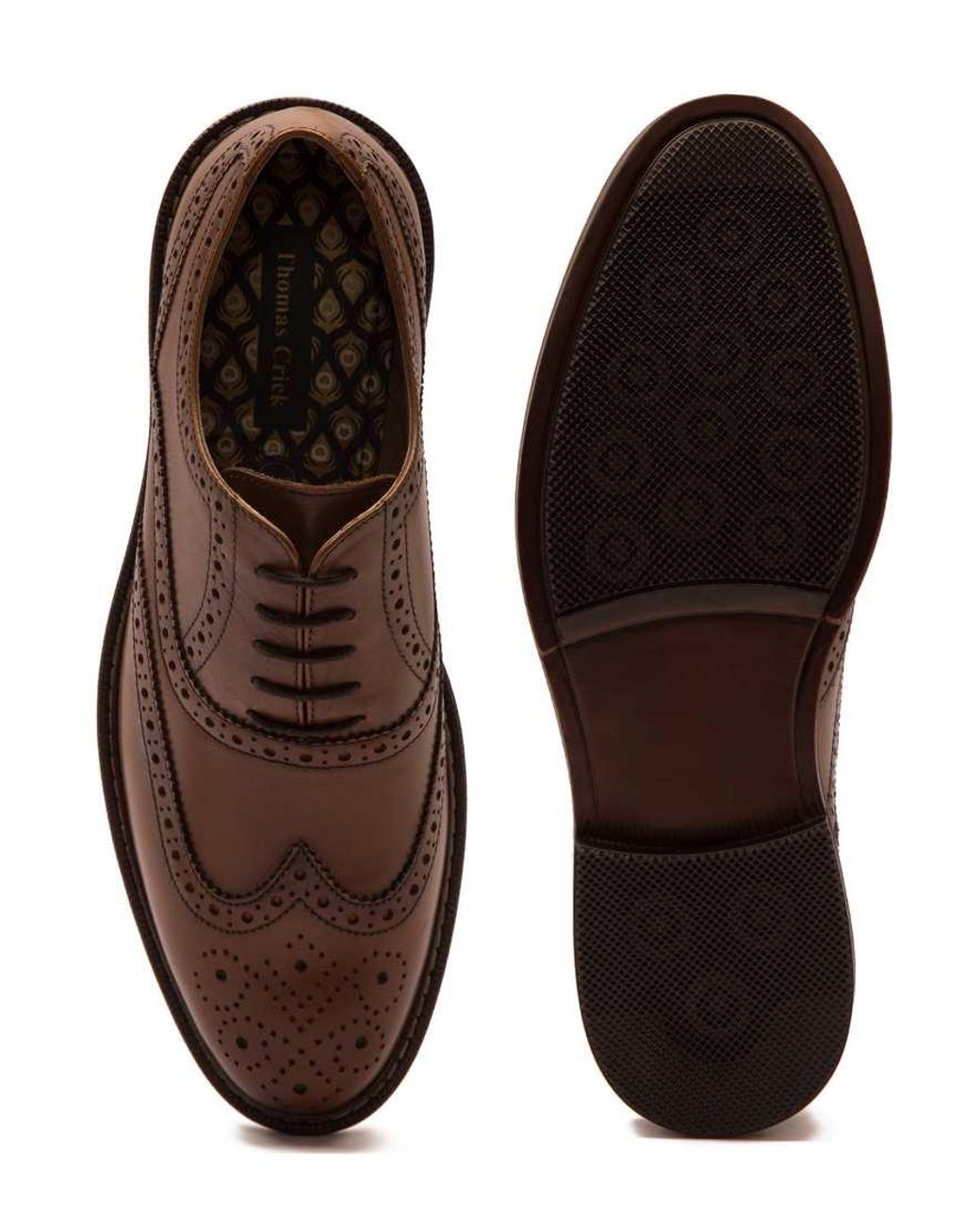Thomas Crick Brown 'Waldew' Leather Oxford Formal Lace-Up Shoes for men
