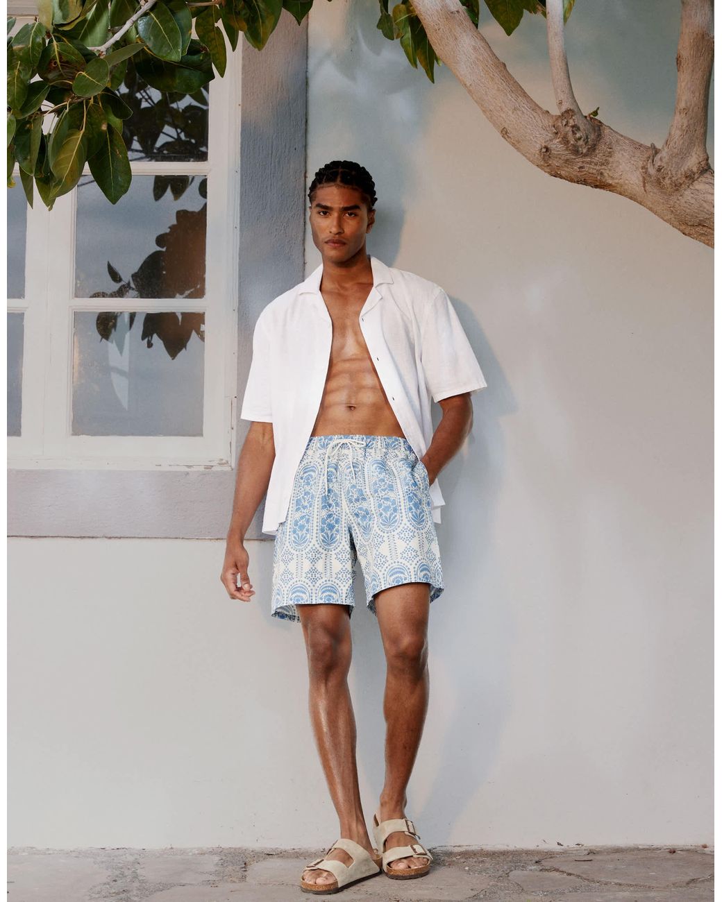 Hollister Gray Textured Short Sleeve Shirt for men