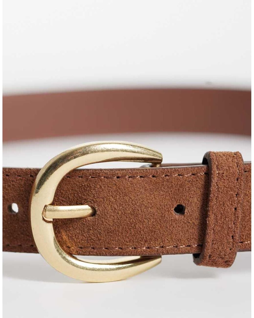 Mango Brown Faux Suede Classic Belt