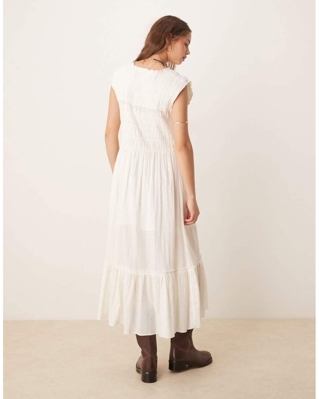 Free People Natural Desert Dazed Button Through Midi Dress