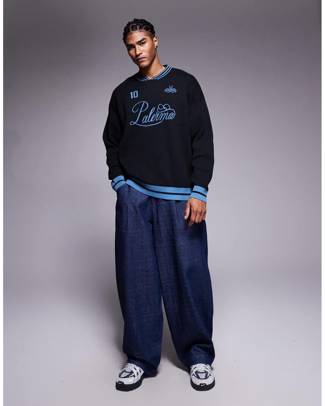 ASOS – oversize-strickpullover in Blue für Herren