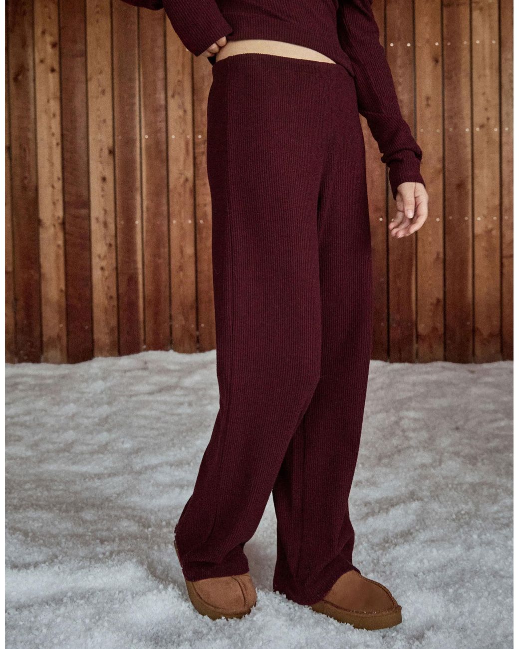 4th & Reckless Brown Ribbed Relaxed Pants
