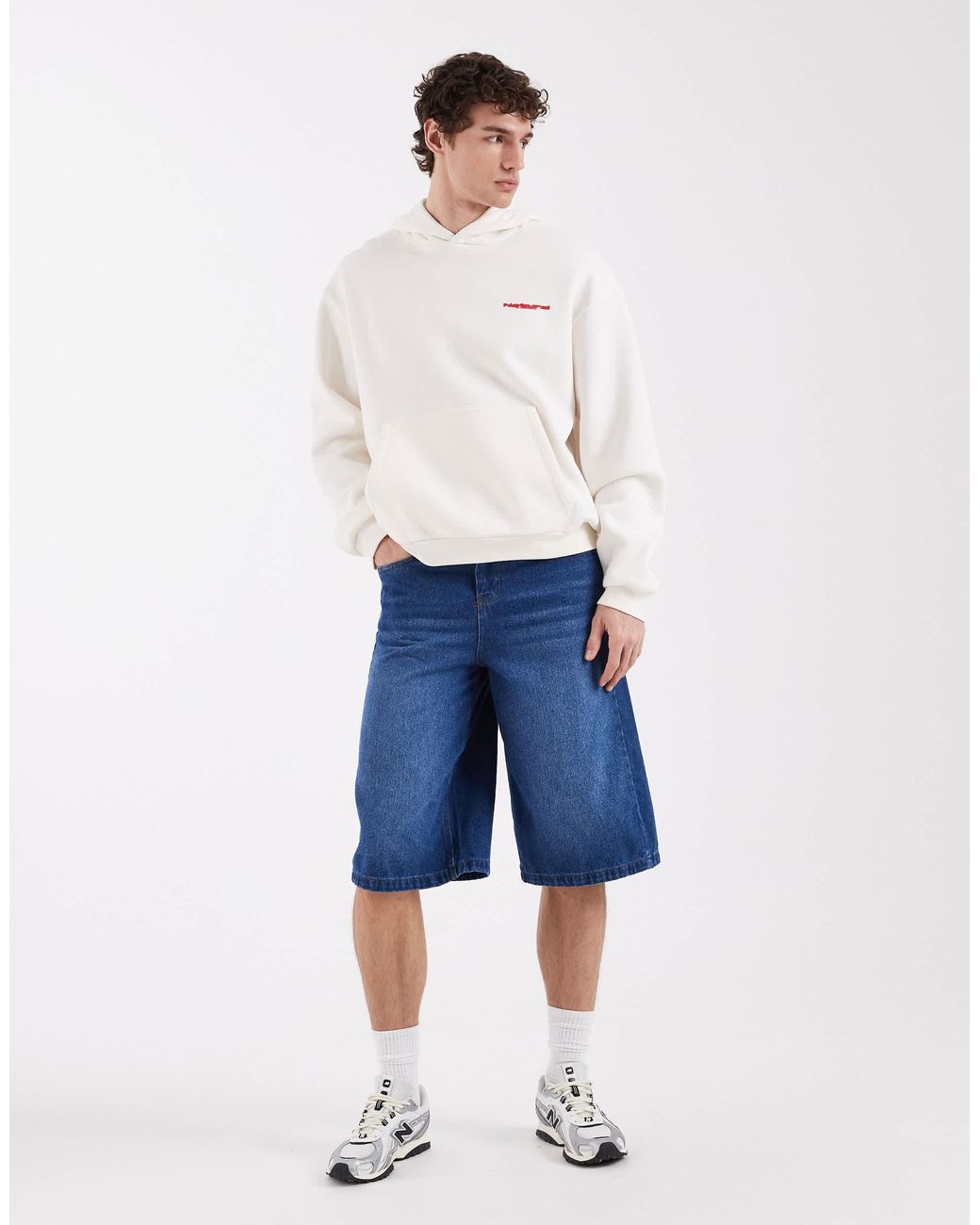 ASOS – kastiger kapuzenpullover in White für Herren