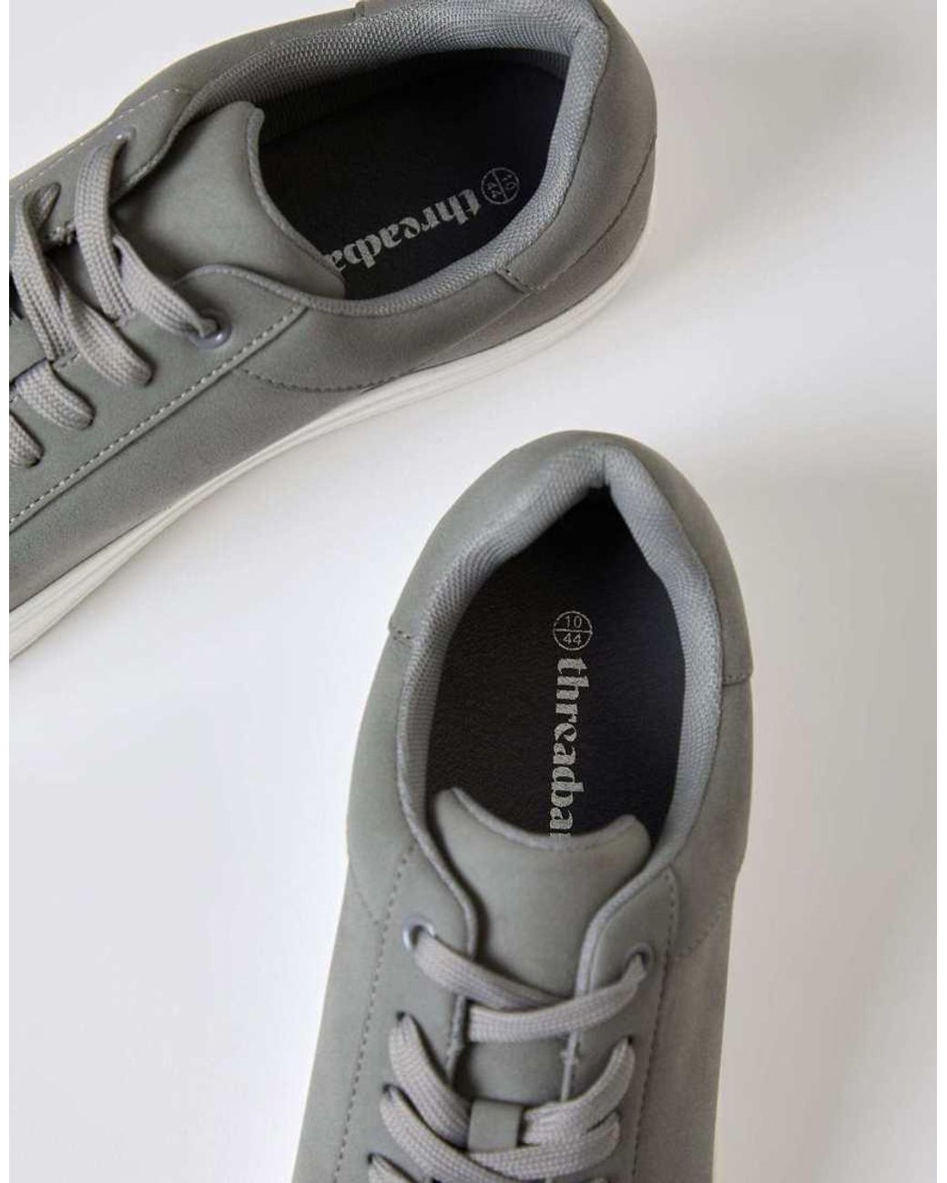 Threadbare Gray Faux Suede Court Trainers for men