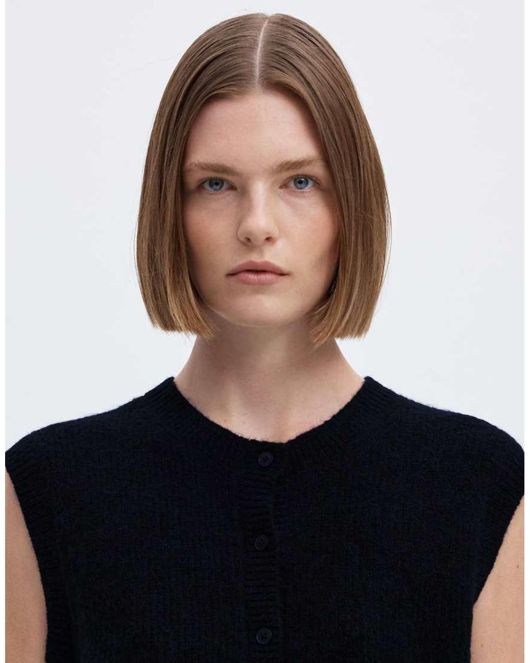 Chaleco De Punto En Azul SELECTED de color Black